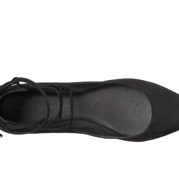 Sigerson Morrison Black Suede Lace-up Ballet Flats - Picture 3 of 3